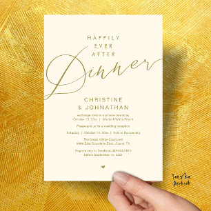 Modern Romantic Wedding Happily Ever After Dinner Invitation