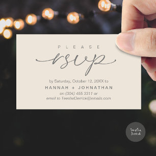 Modern Romantic Wedding Invites RSVP Reminder Card