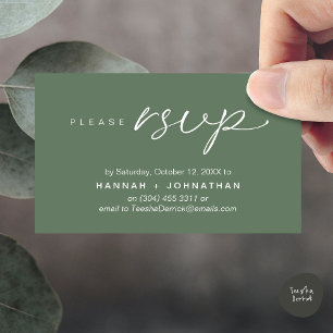 Modern Romantic Wedding Invites RSVP Reminder Card