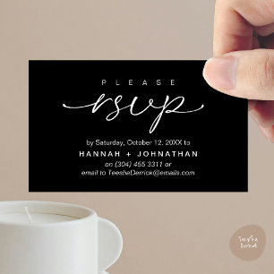 Modern Romantic Wedding Invites RSVP Reminder Card