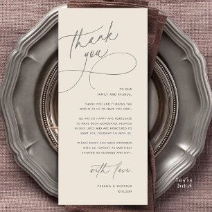 Modern Romantic Wedding Reception Thank You Card