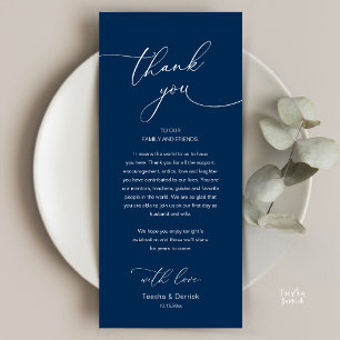 Modern Romantic Wedding Reception Thank You Card