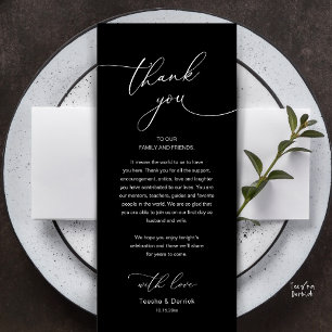 Modern Romantic Wedding Reception Thank You Card