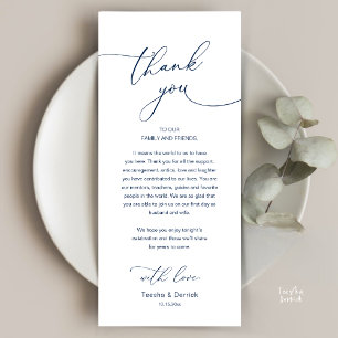 Modern Romantic Wedding Reception Thank You Card