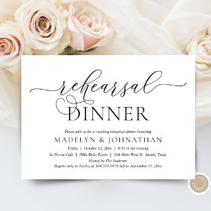 Modern Romantic, Wedding Rehearsal Dinner Invitation