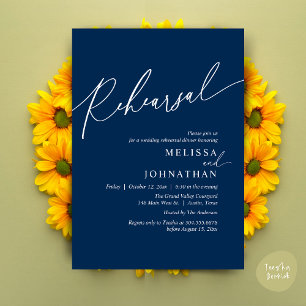 Modern Romantic Wedding Rehearsal Dinner Invitation