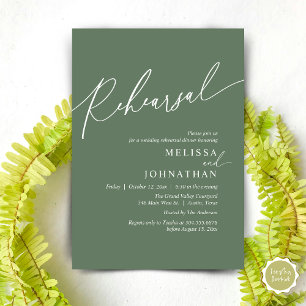 Modern Romantic Wedding Rehearsal Dinner Invitation