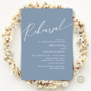 Modern Romantic Wedding Rehearsal Dinner Invitation