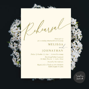 Modern Romantic Wedding Rehearsal Dinner Invitation