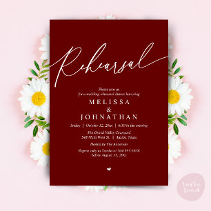 Modern Romantic Wedding Rehearsal Dinner Invitation