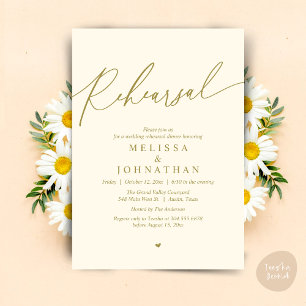 Modern Romantic Wedding Rehearsal Dinner Invitation