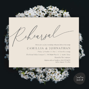 Modern Romantic Wedding Rehearsal Dinner Invitation