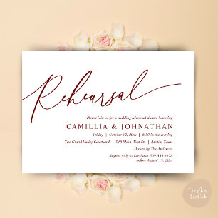 Modern Romantic Wedding Rehearsal Dinner Invitation