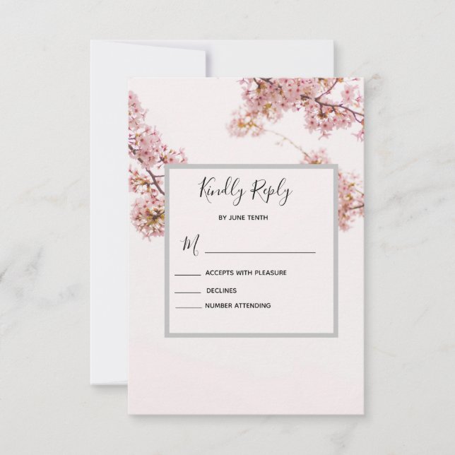 Modern Romantic Wedding RVSP Enclosure Card (Front)