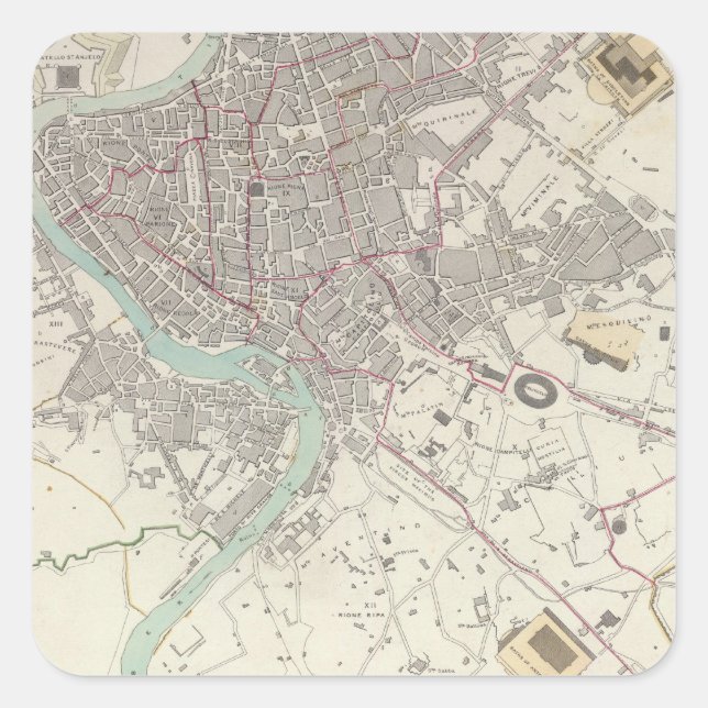 Modern Rome Square Sticker (Front)