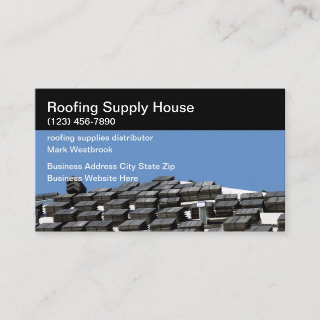 Modern Roofing Supply Distributor Business Cards (Front)