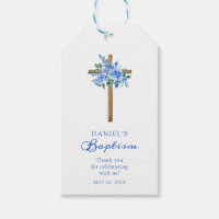 Modern Rose Dusty Blue Baptism Boy