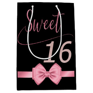 Modern  rose elegant chic sweet 16   medium gift bag