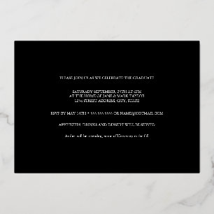 Modern Rose Foil Confetti Photo Graduation Party