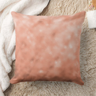 Modern Rose Gold Abstract Metallic Texture Cushion