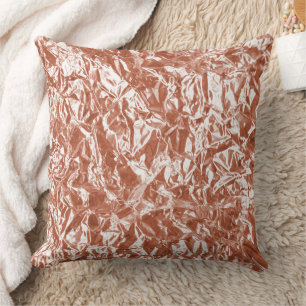Modern Rose Gold Abstract Metallic Texture Cushion