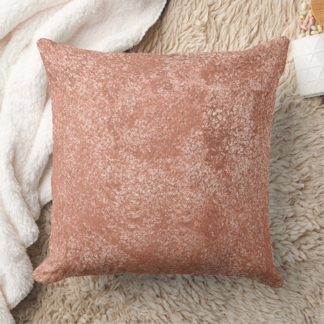 Modern Rose Gold Abstract Metallic Texture Cushion (Blanket)