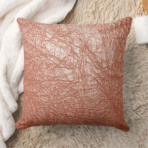 Modern Rose Gold Abstract Metallic Texture Cushion