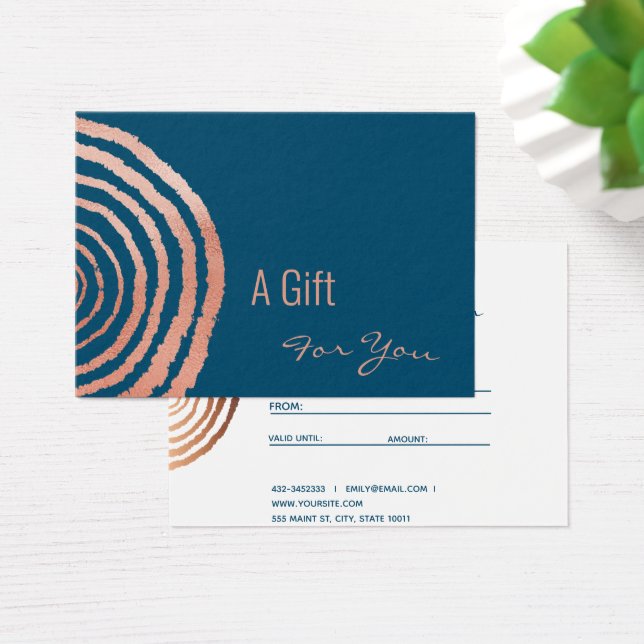 Modern Rose Gold Abstract Pattern  Gift Card (Desk)
