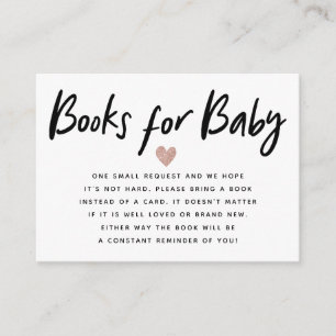 Modern Rose Gold Baby Shower   Book Request Enclosure Card