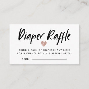 Modern Rose Gold Baby Shower Diaper Raffle Tickets Enclosure Card