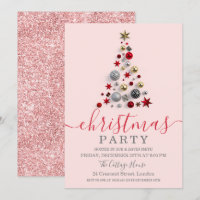 Modern Rose Gold Bauble Tree Holiday Christmas