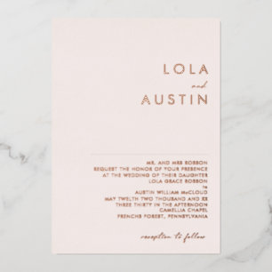 Modern Rose Gold Blush Traditional Wedding Real