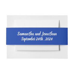 Modern Rose Gold Border on Navy Blue  Invitation Belly Band