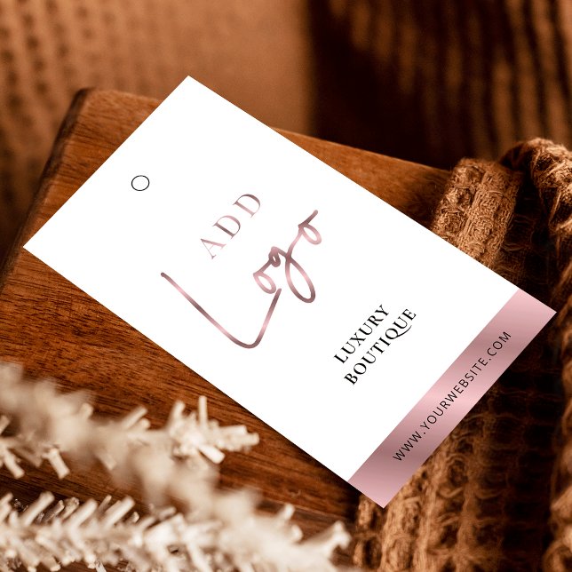 Modern Rose Gold Boutique Swing Tag Price Label (Create stylish labels for your garments using this swing tag design)