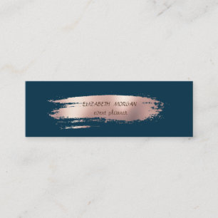 Modern Rose Gold Brush Stroke, Simple Mini Business Card