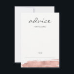 Modern Rose Gold Brushstroke Wedding Advice Card<br><div class="desc">A faux simulated rose gold foil brushstroke design. Personalise the custom text above. You can find additional coordinating items in our "Modern Rose Gold Brushstroke Wedding" collection.</div>
