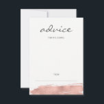 Modern Rose Gold Brushstroke Wedding Advice Card<br><div class="desc">A faux simulated rose gold foil brushstroke design. Personalise the custom text above. You can find additional coordinating items in our "Modern Rose Gold Brushstroke Wedding" collection.</div>