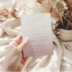 Modern  Rose Gold Calligraphy Bridal Shower 