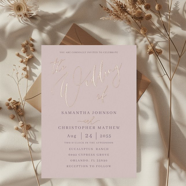 Modern Rose Gold Calligraphy Wedding (Creator Uploaded)