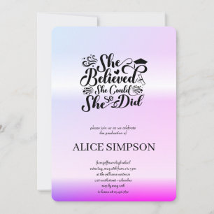 Modern rose gold chic minimalist photo graduation  invitation