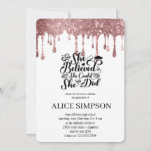 Modern rose gold chic minimalist photo graduation