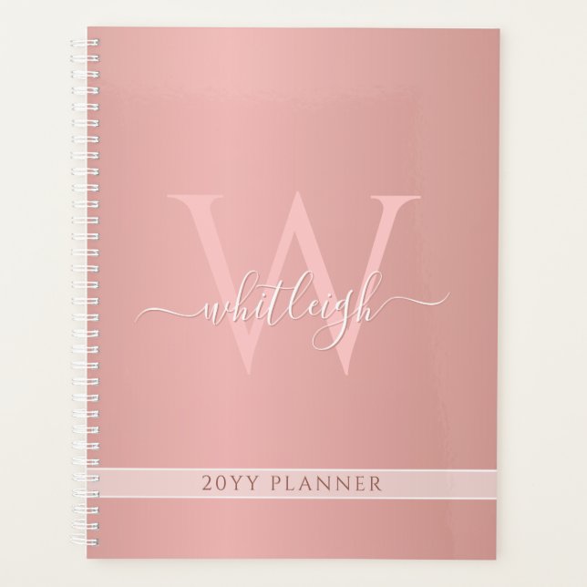 Modern Rose Gold Elegant Glam Any Year Appointment Planner (Front)