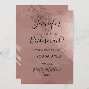 Modern Rose Gold Faux Foil Triangle Bridesmaid Invitation