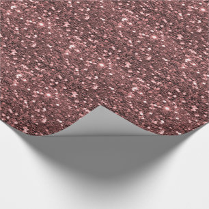 Modern Rose Gold Faux Glitter Print Wrapping Paper