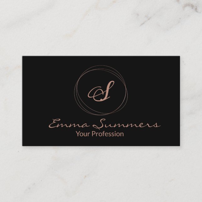 Modern Rose Gold Foil Customisable Business Card (Front)