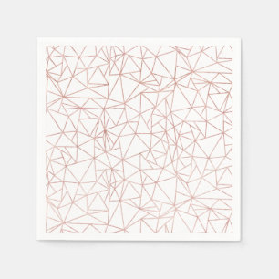 Modern Rose Gold Foil Geometric Copper Polygon Napkin