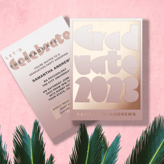 Modern Rose Gold Foil Graduation Party (Creator Uploaded)