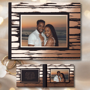 Modern Rose Gold Foil Guestbook Beach Guest Books
