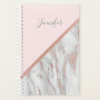 Modern Rose Gold Foil Pink Grey Marble | Add NAME
