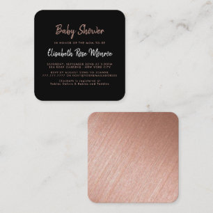 Modern Rose Gold Foil & Script Baby Shower Invite